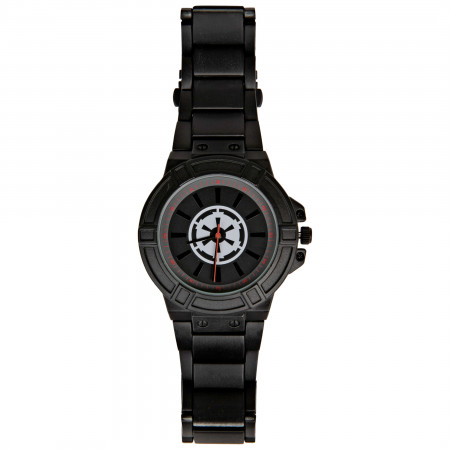 Star Wars Empire Symbol Watch Face with Black Metal Band
